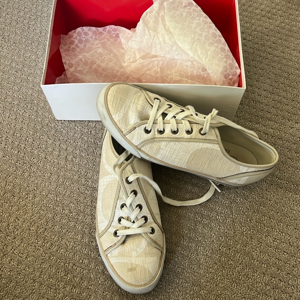 Cream Coach Shoes. Size 9.5.